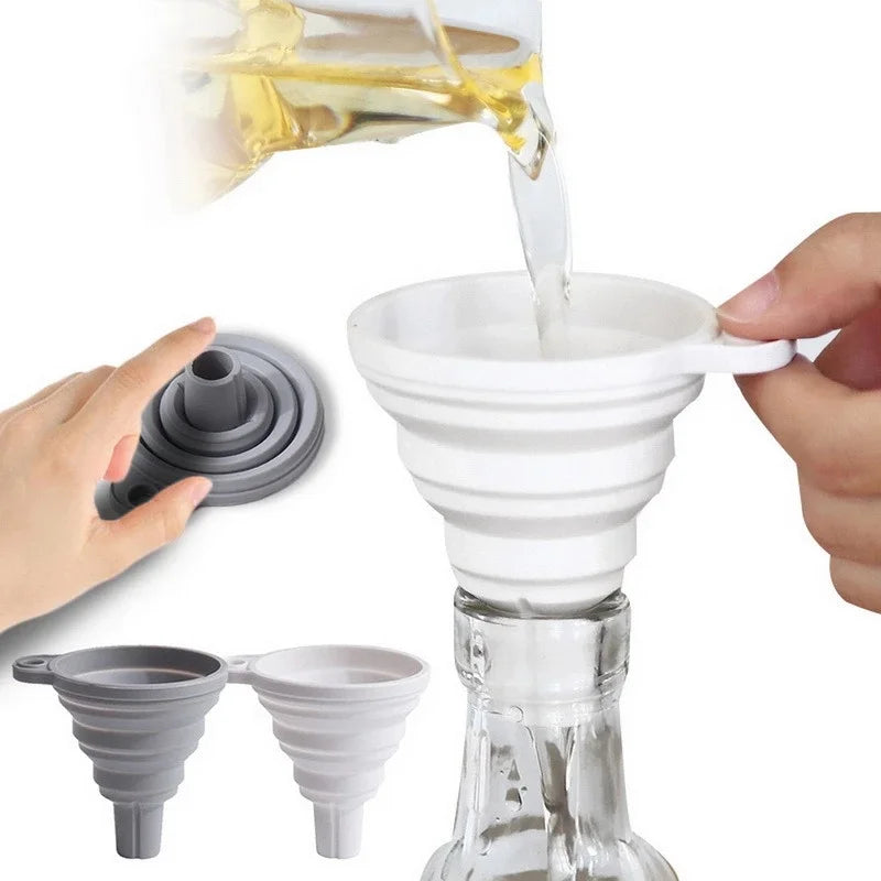 Silicone Folding Telescopic Suspension Funnel – Creative Liquid Dispensing Mini Funnel for Kitchen