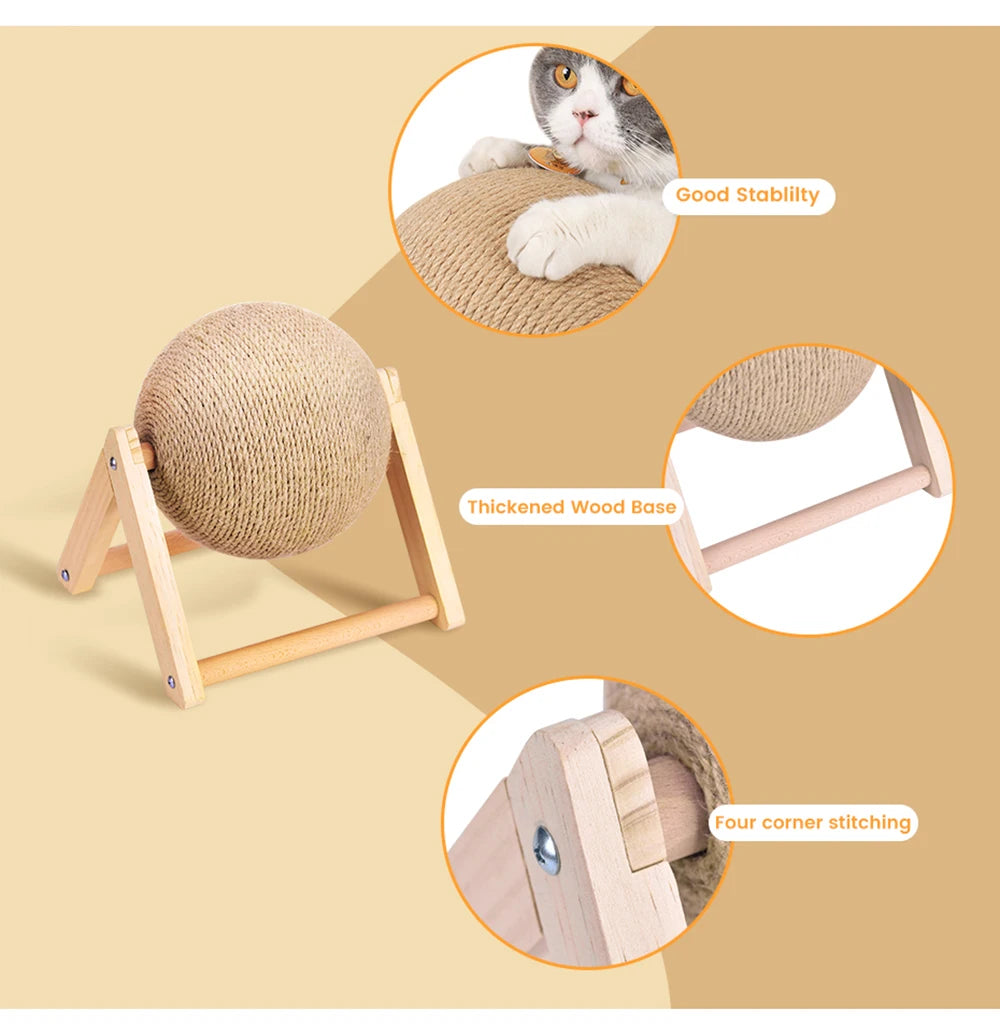 Cat Scratching Ball Toy Kitten Sisal Rope Ball Board Grinding Paws Toys Cats Scratcher Wear-resistant Pet Furniture supplies