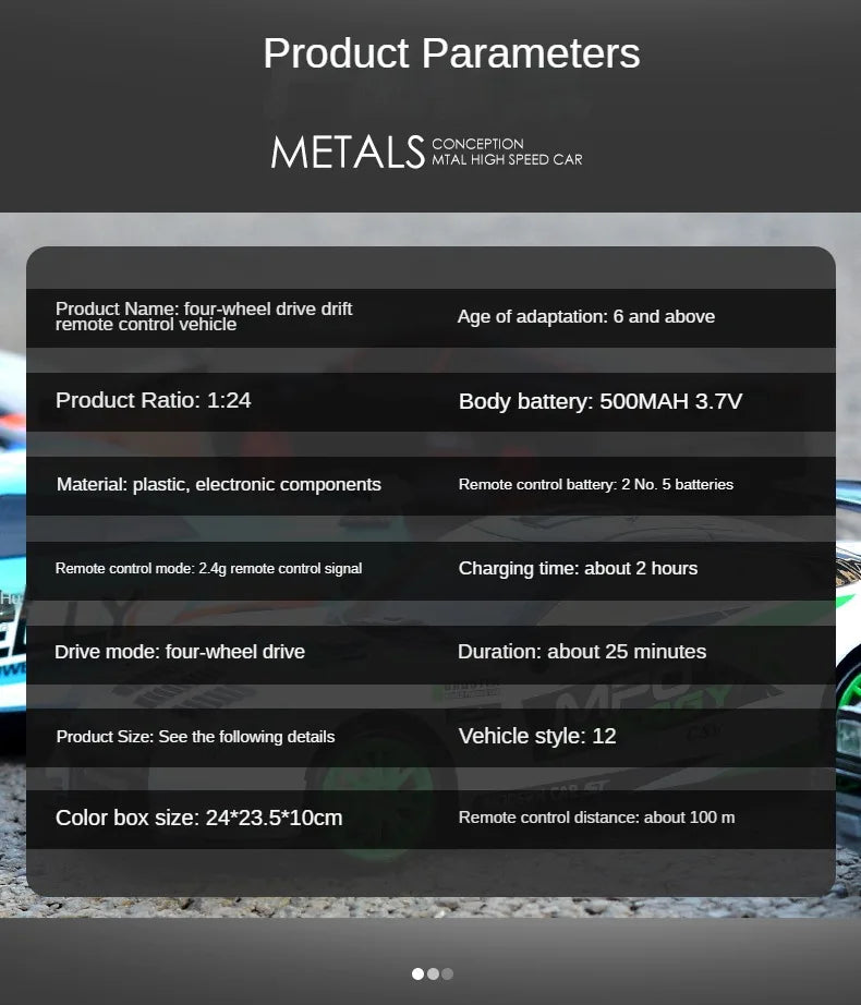 ZWN 1/24 RC Drift Car - High-Speed Remote Control Electric Vehicle