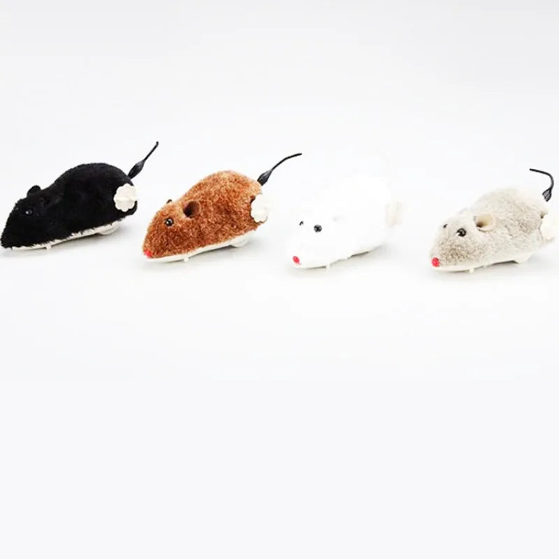 Cat Toy Clockwork Simulation Mice Battery Free Durable Indoor Cats Get High Relieve Boredom Interactive Plush Toys Pet Supplies