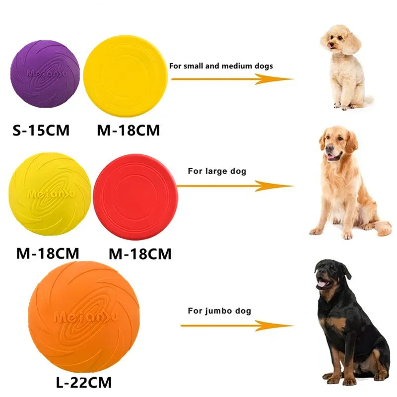 Silicone Flying Disc Dog Toy – 15/18/22cm