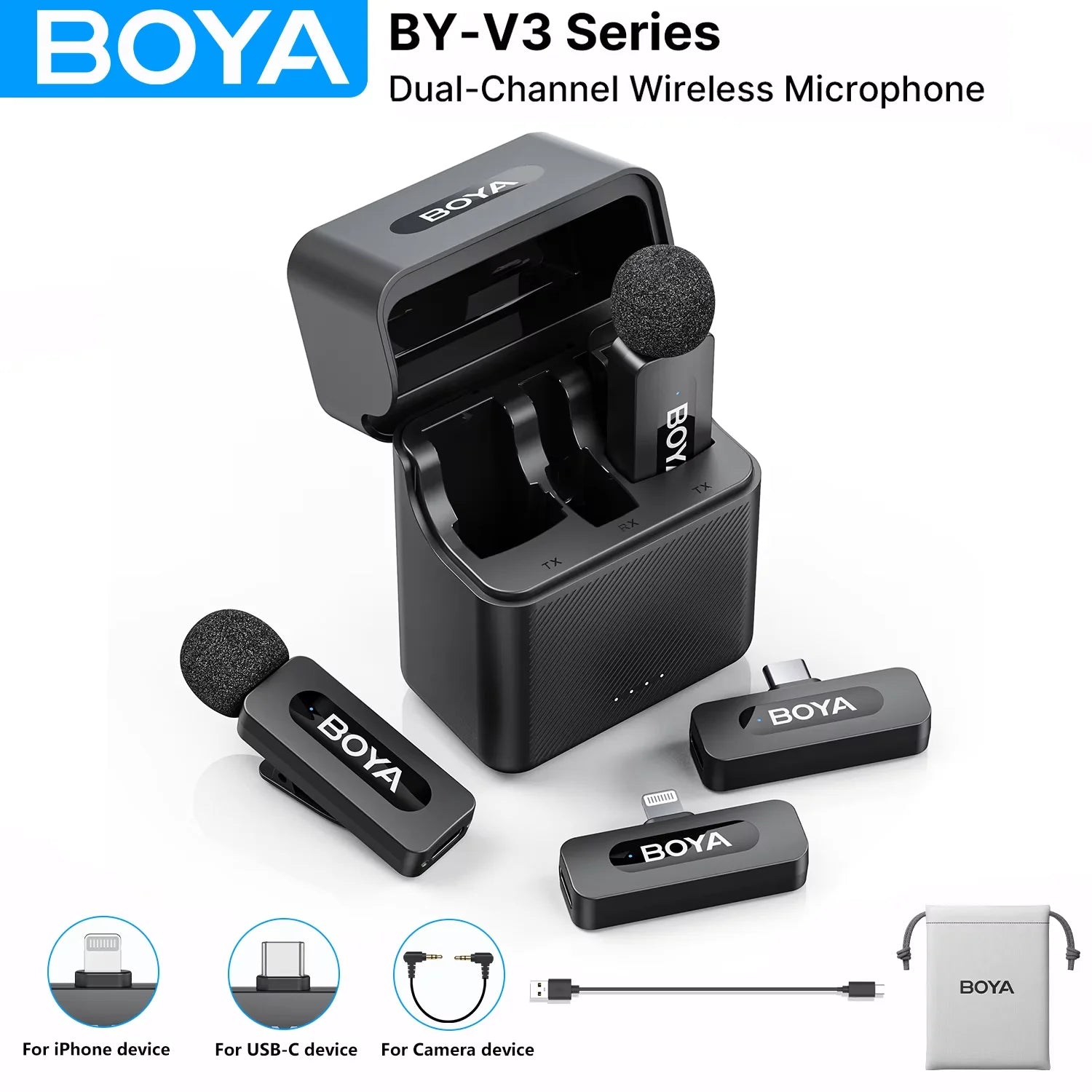 BOYA BY-V3 Wireless Lavalier Microphone