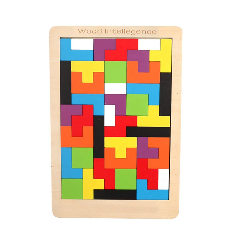 128-Piece 3D Wooden Tangram Puzzle Game