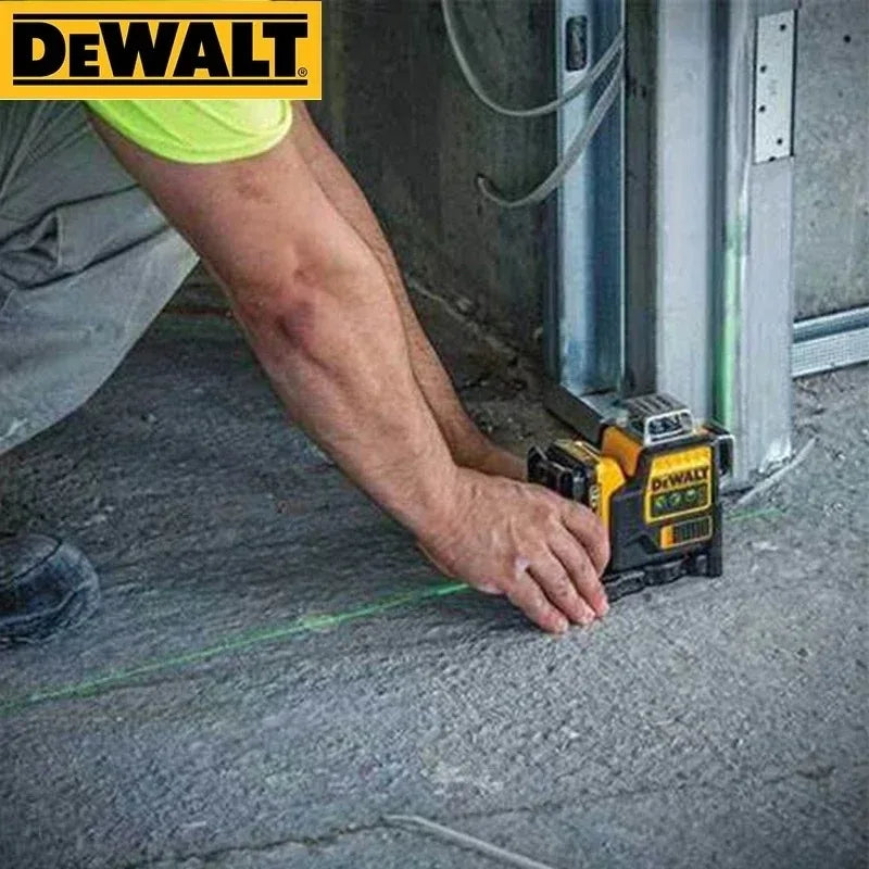 Dewalt DW089LG 3 Sides*360 Degree Vertical 12V Lithium Battery 12 Lines Laser Level   Horizontal Green Light Level Meter Outdoor