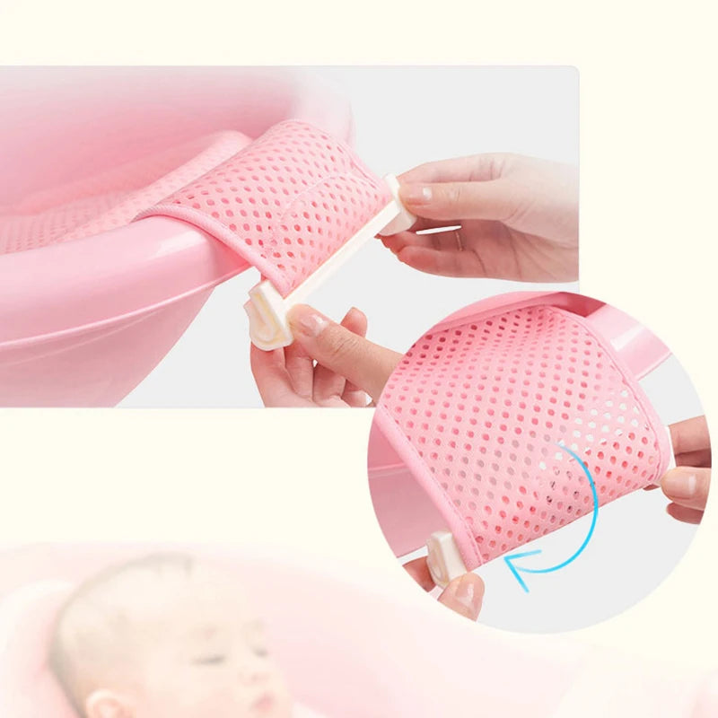 Newborn Adjustable Bathtub Pillow Seat Cushion – Anti-slip Baby Bath Net Mat