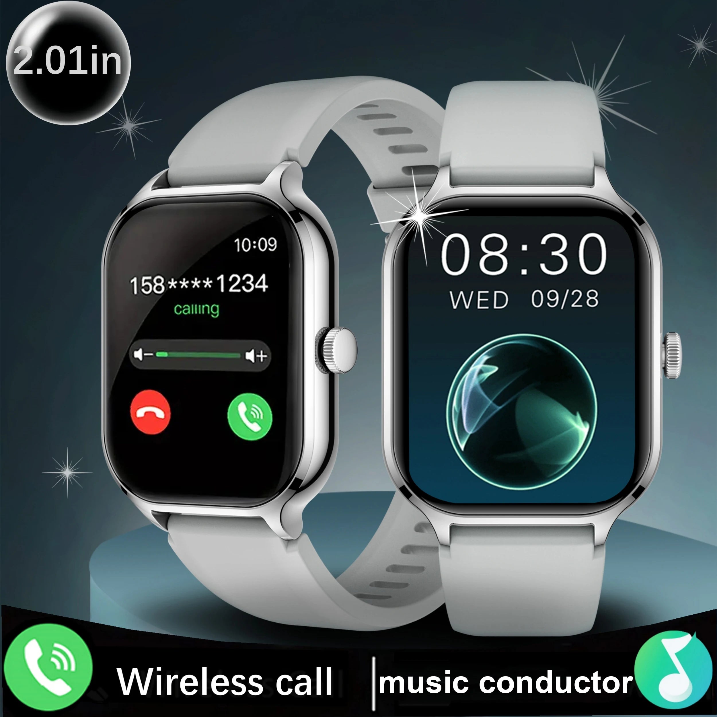 Smart Watch with Wireless Calling, Multi-Sport Mode & APP Reminders for iPhone/Android