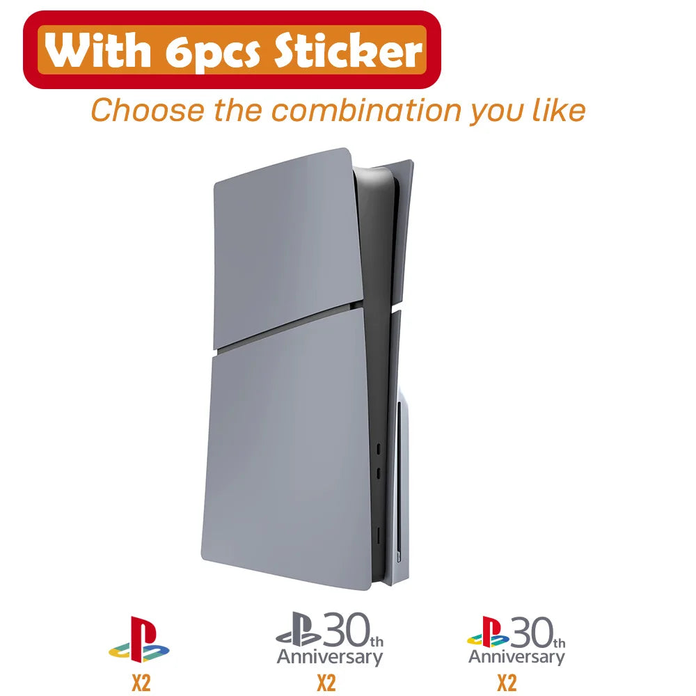 Limited 30th Anniversary for PS5 Fat Faceplate Vinyl Logo Sticker Playstation 5 Slim Console Cover Face Plate Shell Replacement