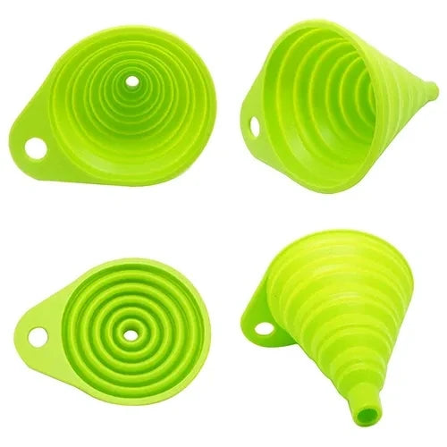 Mini Foldable Silicone Funnel – Collapsible & Portable for Fuel, Oil, Beer & Kitchen Use