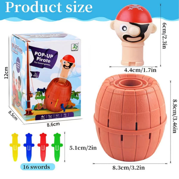 Mini Pirate Barrel Toy - Lucky Game with Jumping Pirates