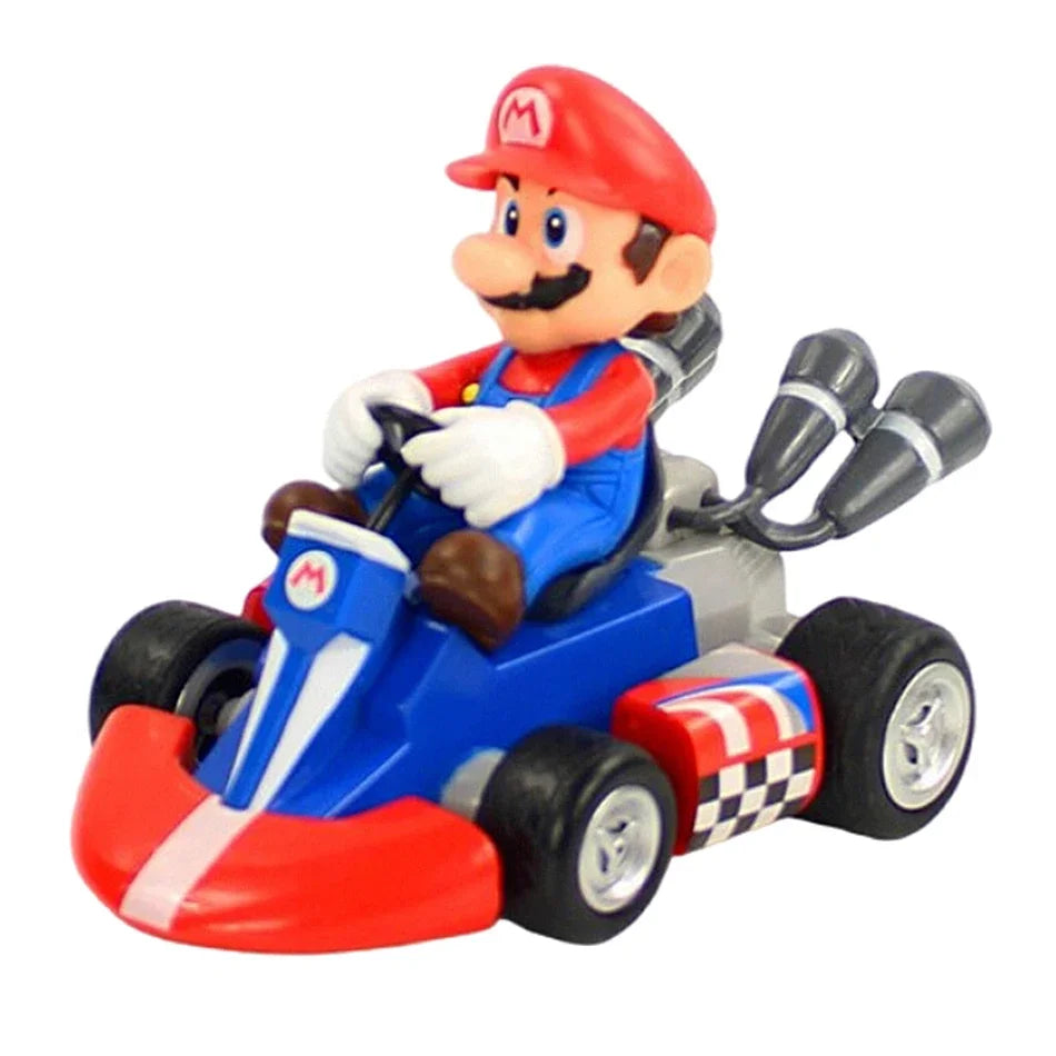 Super Mario Pull Back Cars - Yoshi, Donkey Kong, Bowser, Luigi, Princess Peach & Toad