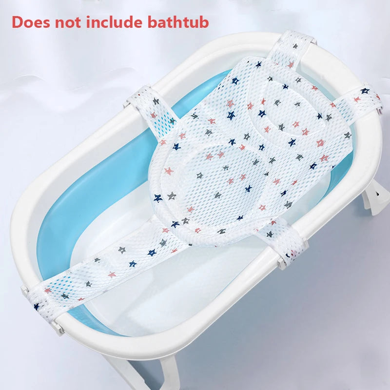 Newborn Adjustable Bathtub Pillow Seat Cushion – Anti-slip Baby Bath Net Mat