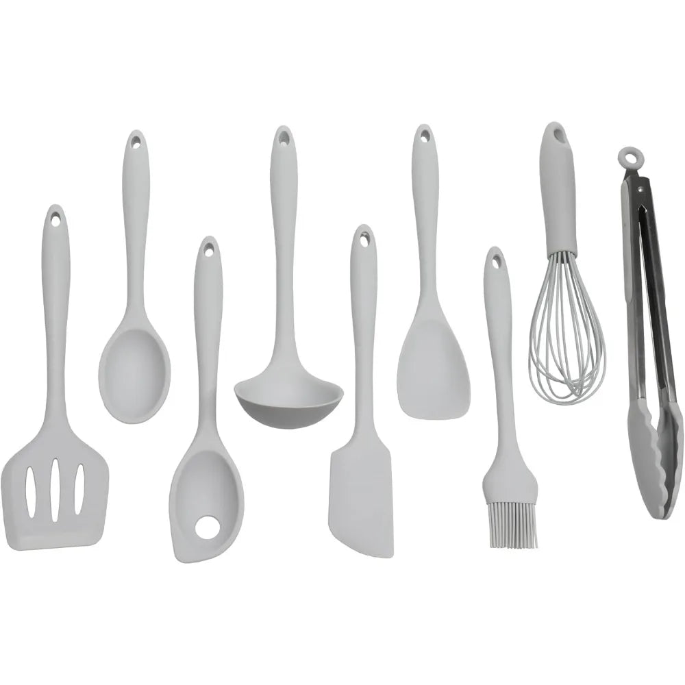 Chef Craft Premium Silicone Kitchen Tool and Utensil, 9 Piece Set, Black