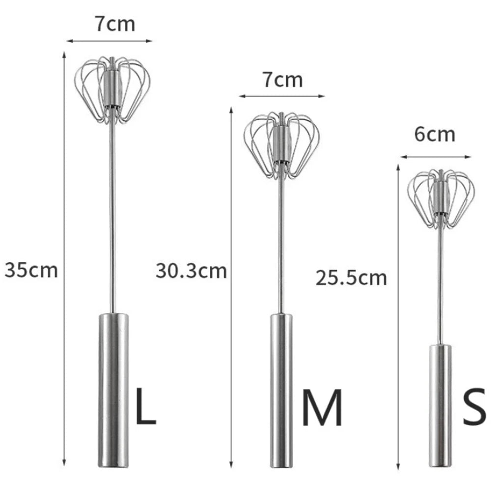 Semi-Automatic Stainless Steel Egg Beater Mixer Hand Whisk