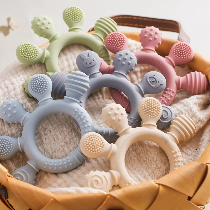 Silicone Teether Ring – Baby Sensory Toy