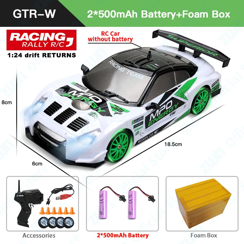 ZWN 1/24 RC Drift Car - High-Speed Remote Control Electric Vehicle