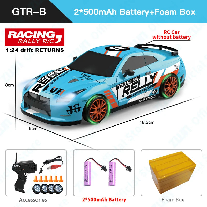 ZWN 1/24 RC Drift Car - High-Speed Remote Control Electric Vehicle