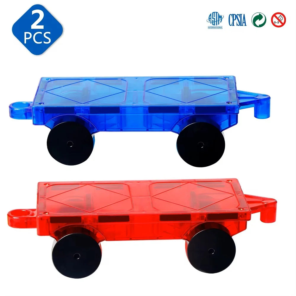 Romboss 2pcs Car Set for Big Size Magnetic Building Blocks – Montessori Educational Toy