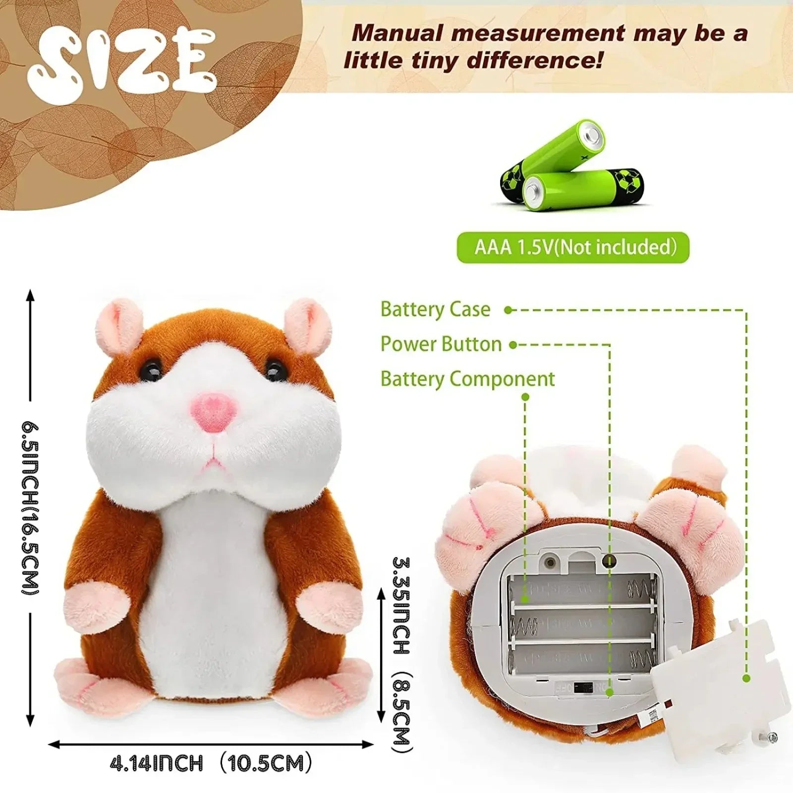 Talking Hamster Plush Toy - Funny, Soothing, Kids Gift