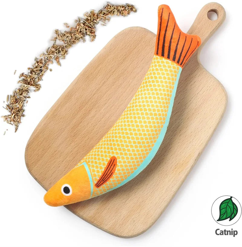 Cat Toy Catnip 3D Simulation Fish Goldfish Kitten Toys Pillowfish Interactive Sounding Cat Chew Bite Plush Toys Cat Supplies