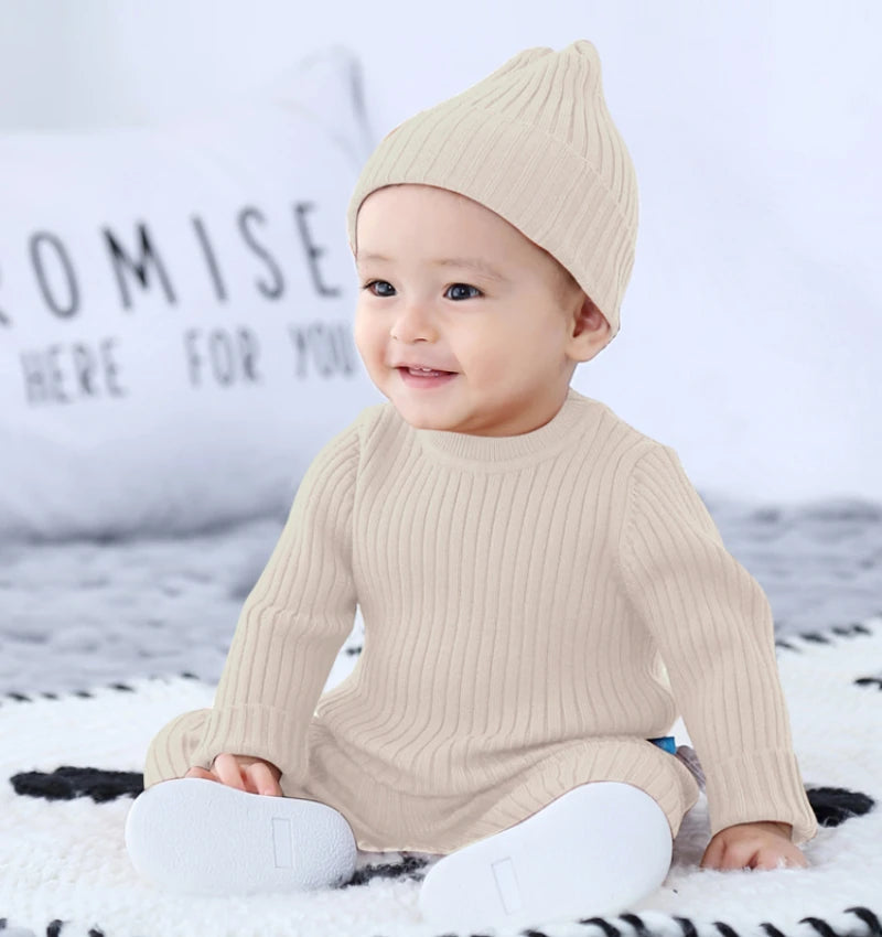 3PCS Baby Sweater Set – Boys & Girls Autumn/Winter Knit Outfit