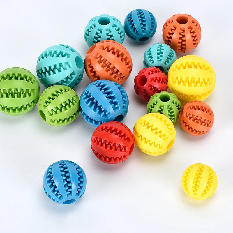 Dog Toy Ball Interactive Rubber Balls Puppy Chewing Toys Pet Tooth Cleaning Ball Cats Pets Food Treat Feeder Silicone Balls Toy