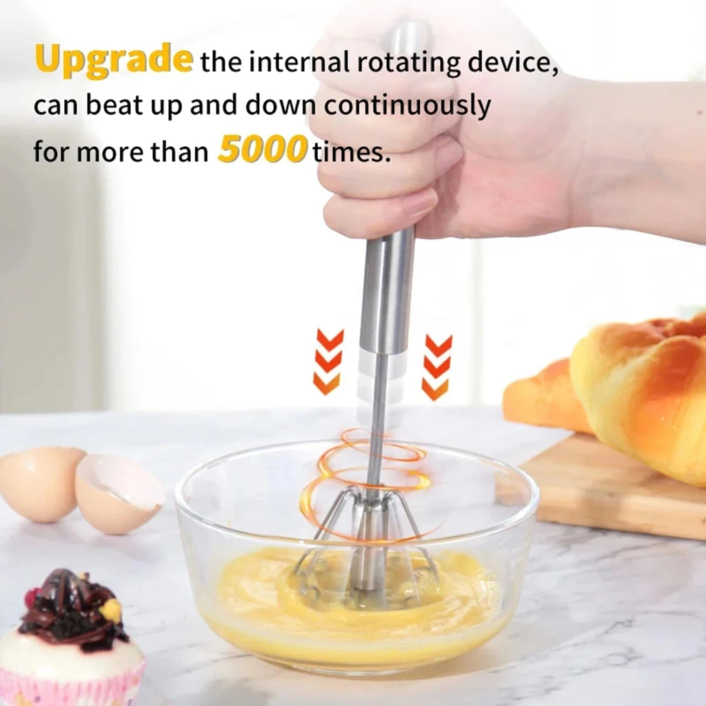 Semi-Automatic Stainless Steel Egg Beater Mixer Hand Whisk