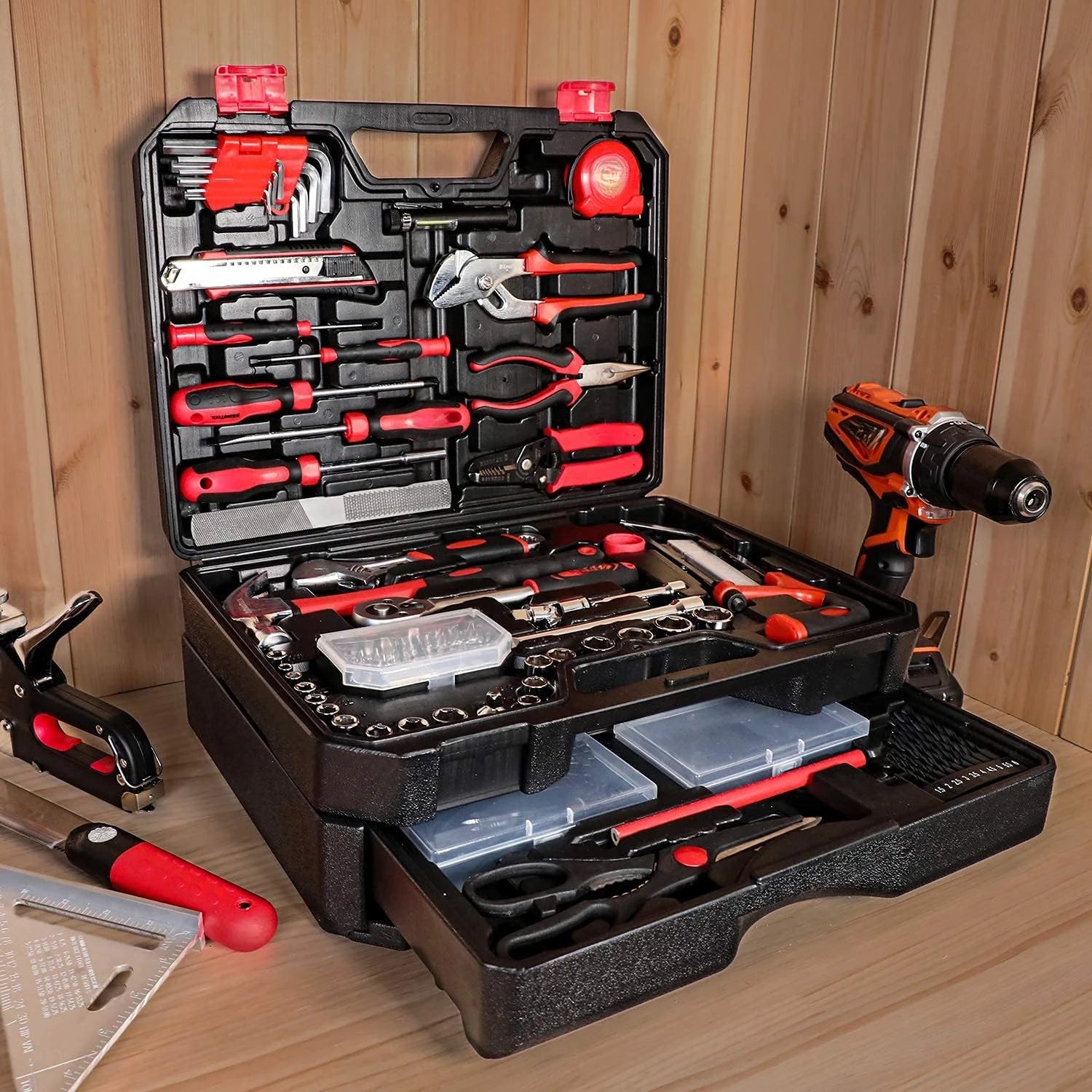 325 Home Repair Tool Kit General HouseholdToolbox with Drawer Storage BoxUniversal Household Tools Are Perfect for the Homeowner