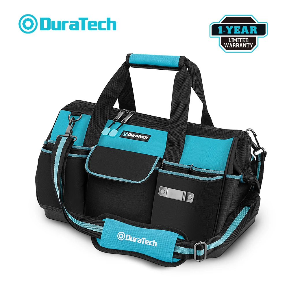 DuraTech 13/14/16/18in Tool Bag with Water Proof Molded Base Portable Electrician Bag Multifunction Tool Organizer for Repair