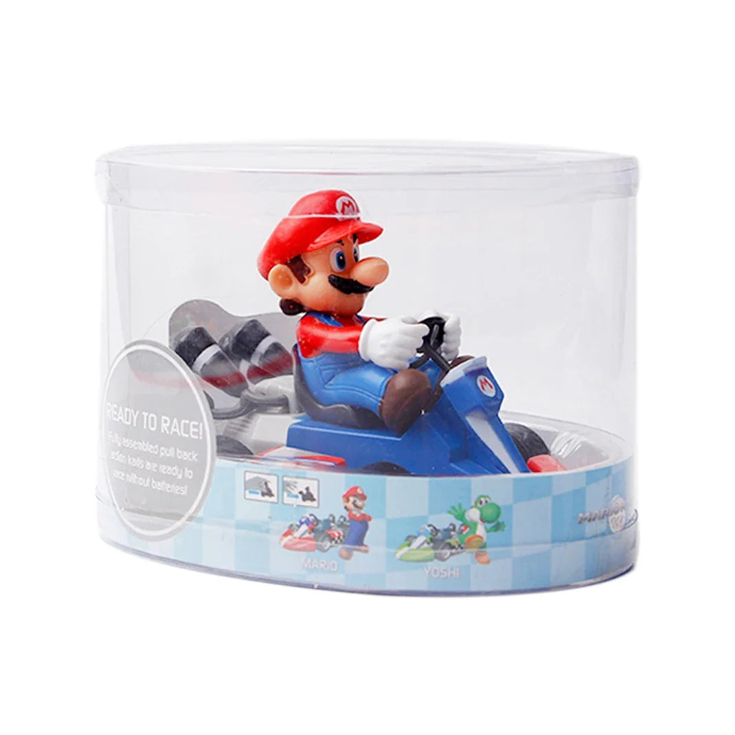 Super Mario Pull Back Cars - Yoshi, Donkey Kong, Bowser, Luigi, Princess Peach & Toad