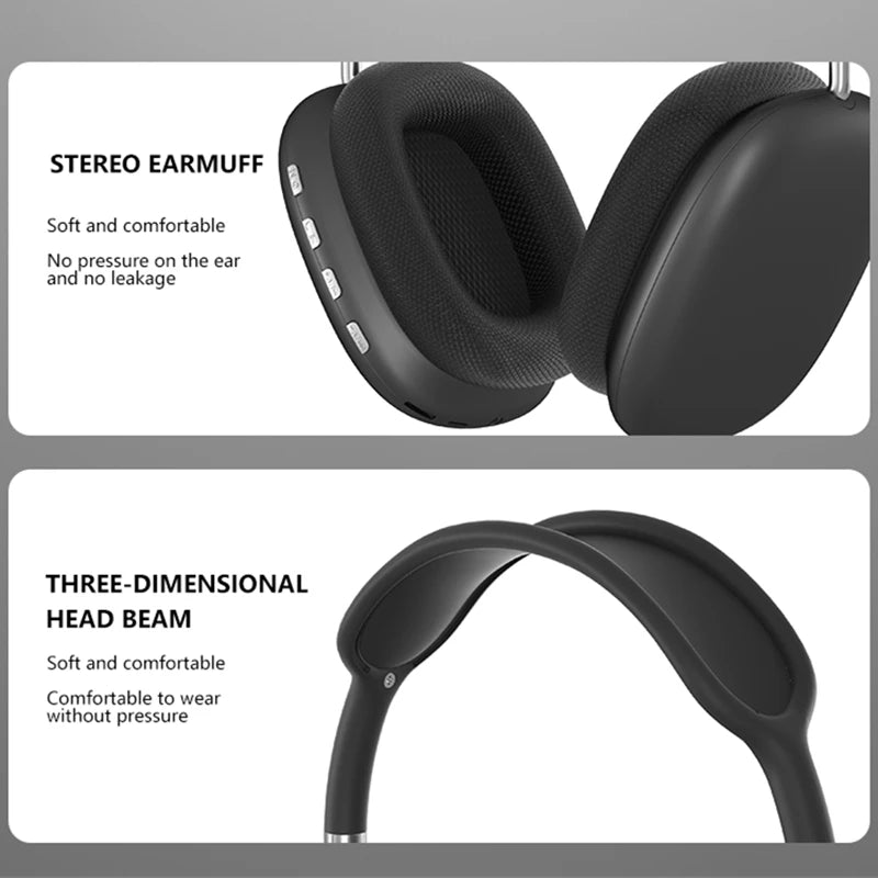 NEW P9 Pro Max Wireless Bluetooth Headphones - Noise Cancelling, Over-Ear Gaming & Sports Headset for Apple