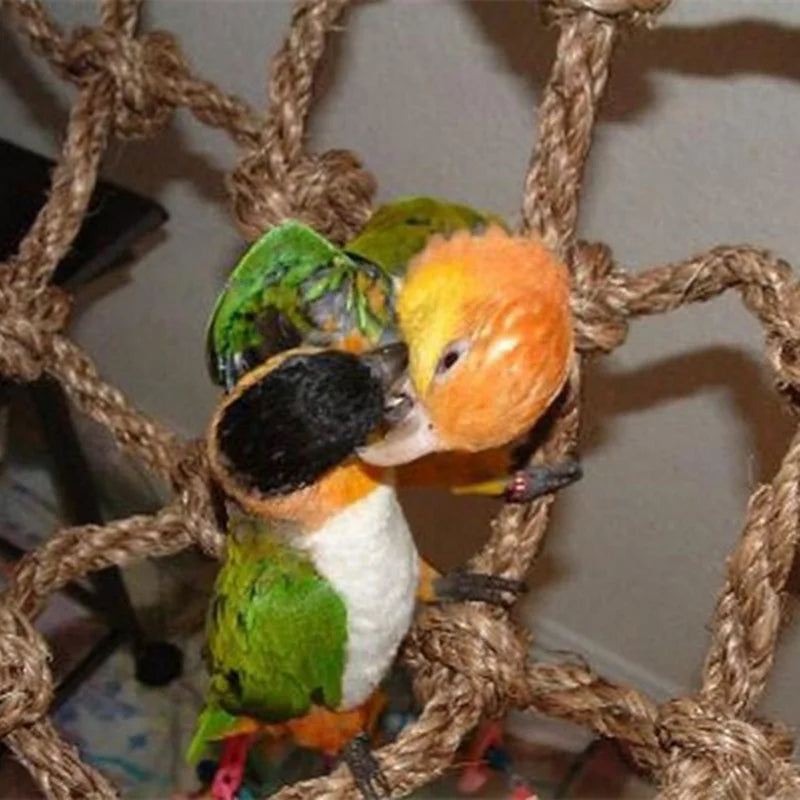 40*40cm Parrot Climbing Net Bird Toy Swing Rope Net Bird Stand Net Hammock With Hook Bird Hanging Climbing Chewing Biting Toys