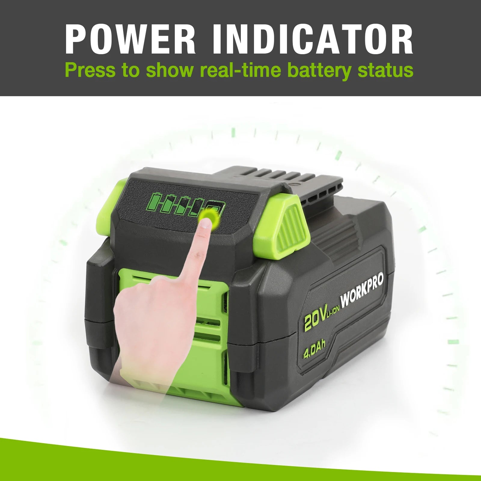 WORKPRO 20V 2.0Ah/4.0Ah Lithium-ion Battery Pack  12V 2.0Ah Li-ion Battery Pack Power Tool Accessories Battery Pack