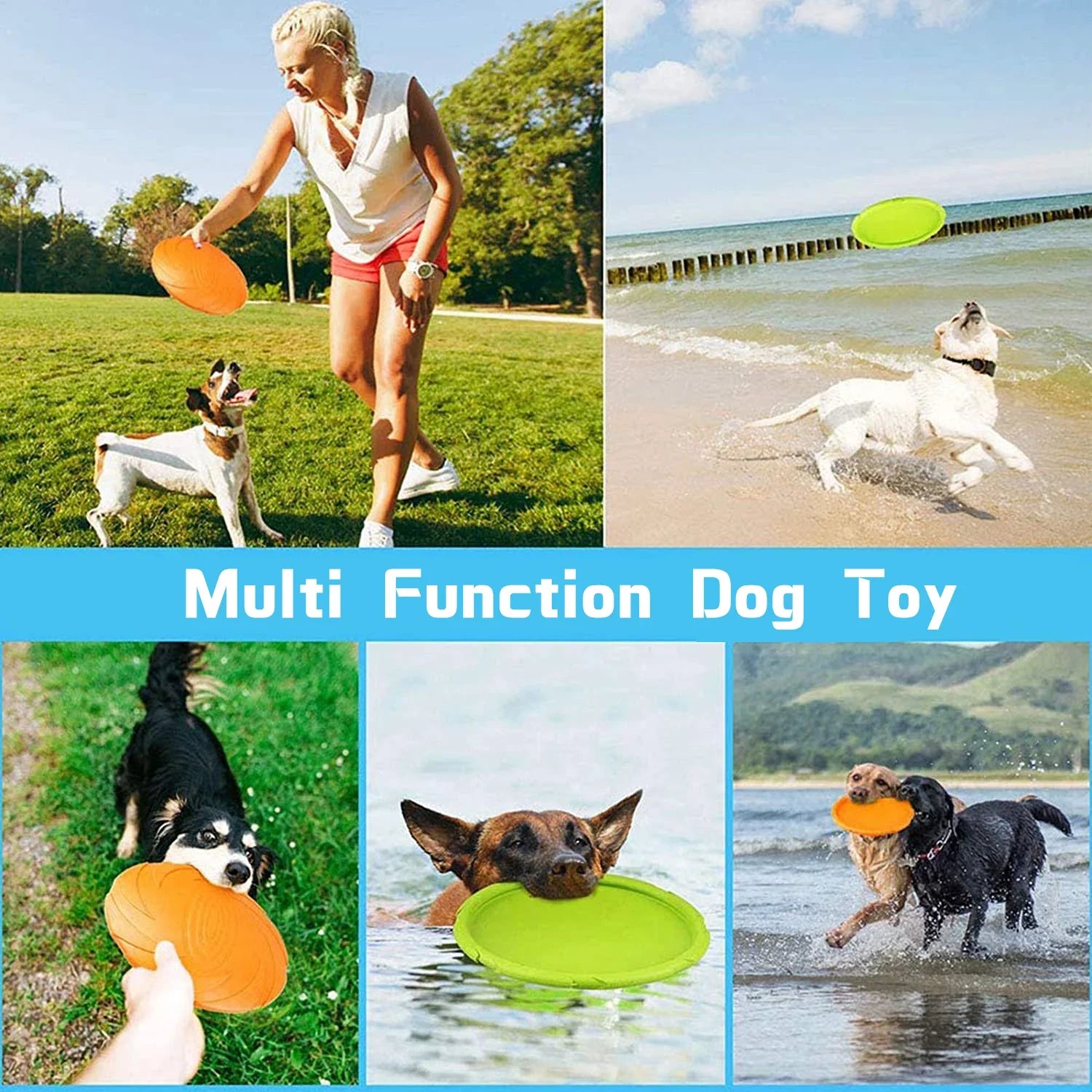 Silicone Flying Disc Dog Toy – 15/18/22cm