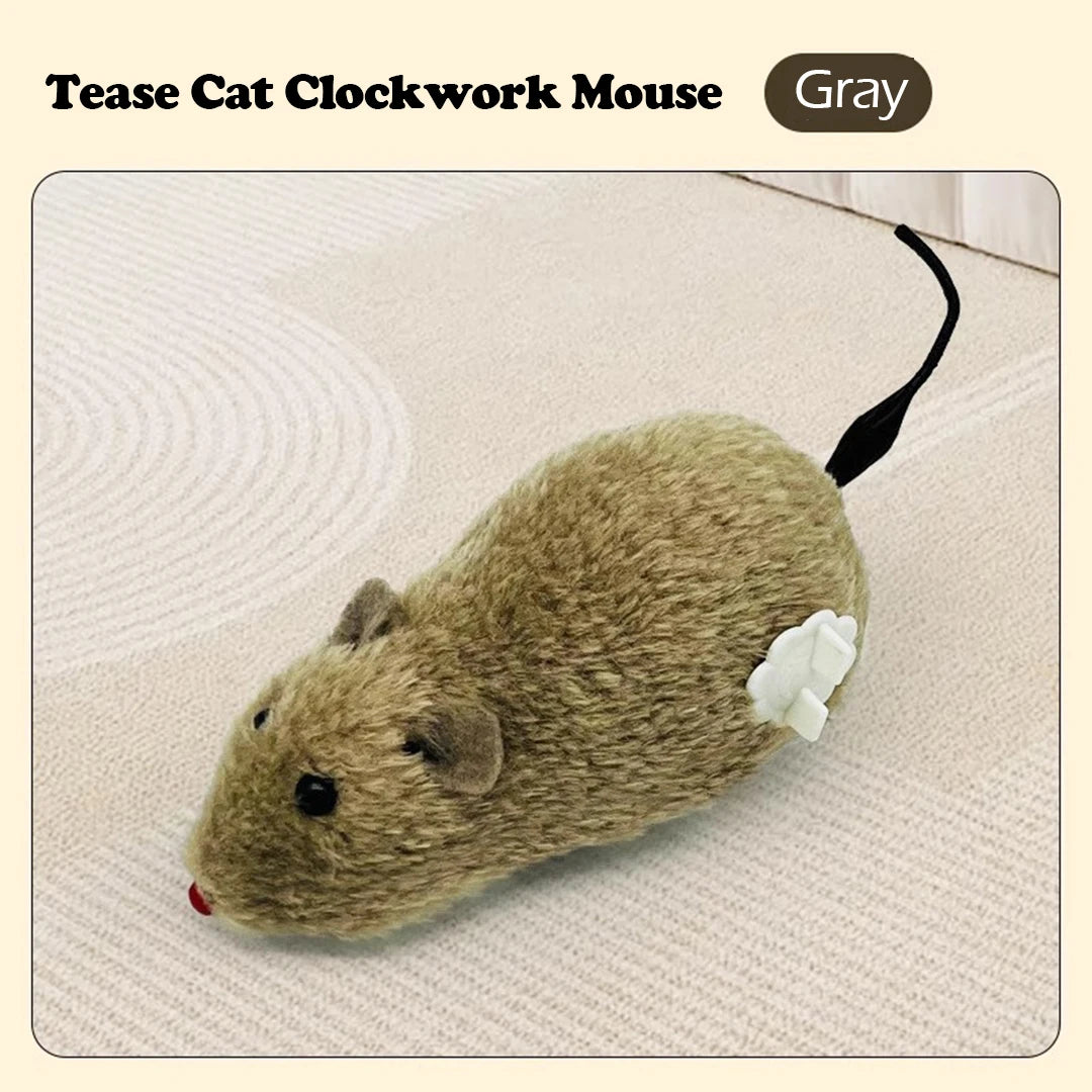 Cat Toys Clockwork Simulation Mouse No Batteries Durable Indoor Cat Hi-Lo Relieve Boredom Interactive Plush Toys Pet Toys