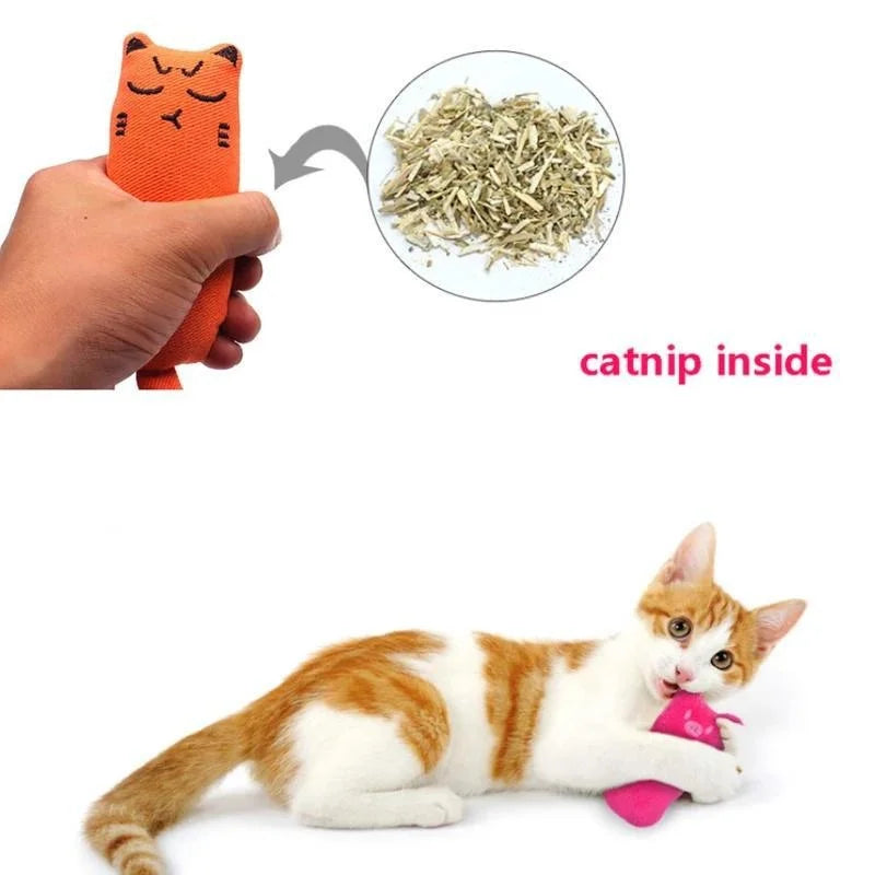 Pet Toy Rustle Sound Catnip Toy Cat Supplies Pet Cute Cat Toys Kitten Teeth Grinding Cat Plush Thumb Pillow Pet Products gatos