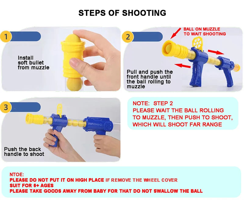 Hungry Shooting Duck Toy 98K Pistol Air Gun with Light