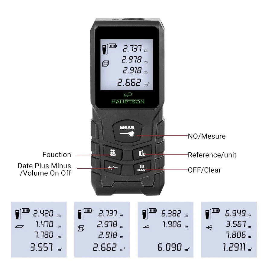 HAUPTSON 70/100M Laser Rangefinder Distance Meter Rangefinder Laser Tape Range Finder Building