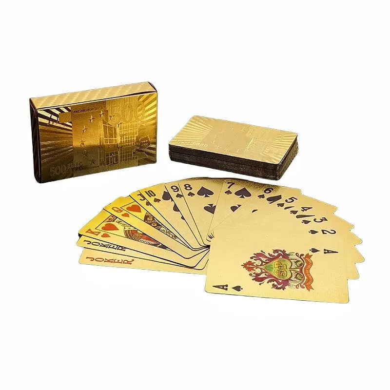 Gold Foil Poker Cards – Euro Style Plastic Waterproof Playing Cards