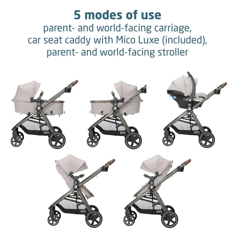 Zelia™5-in-1 modular-baby travel system car seat and stroller, infant combo,