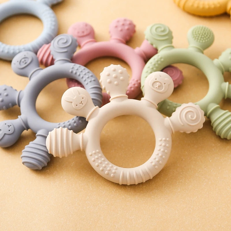 Silicone Teether Ring – Baby Sensory Toy