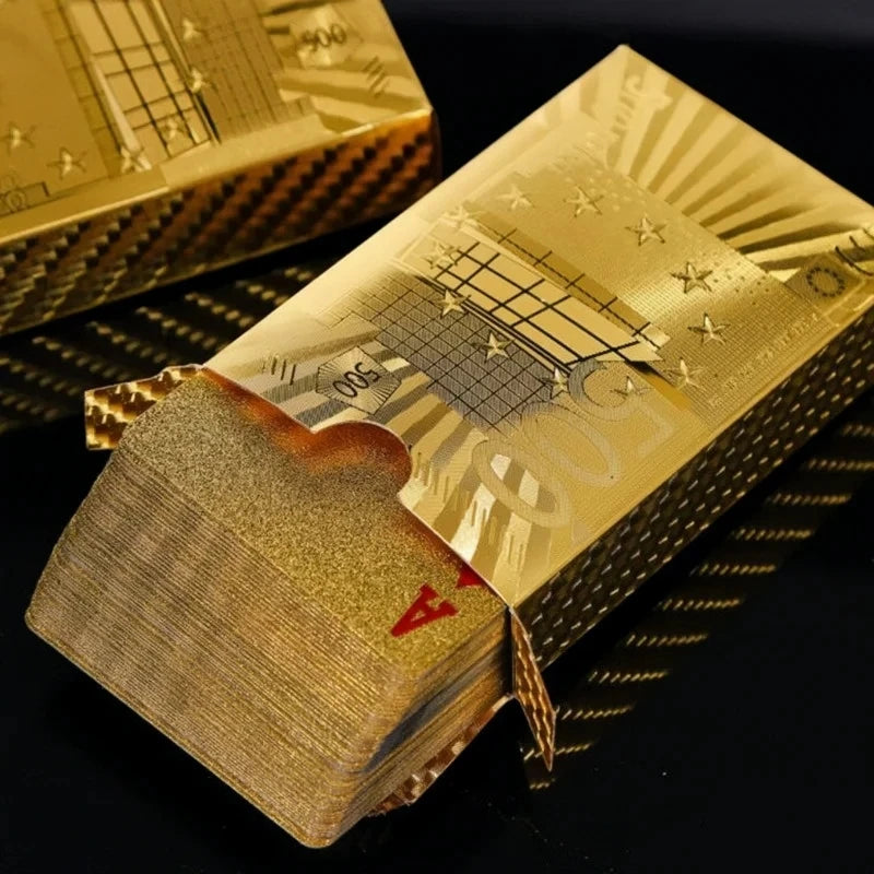 Gold Foil Poker Cards – Euro Style Plastic Waterproof Playing Cards