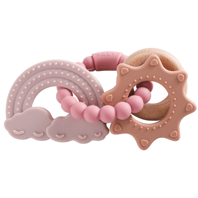 Silicone Teether Ring – Baby Sensory Toy