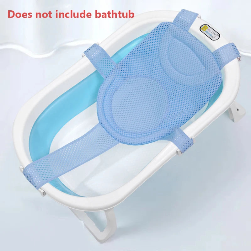 Newborn Adjustable Bathtub Pillow Seat Cushion – Anti-slip Baby Bath Net Mat