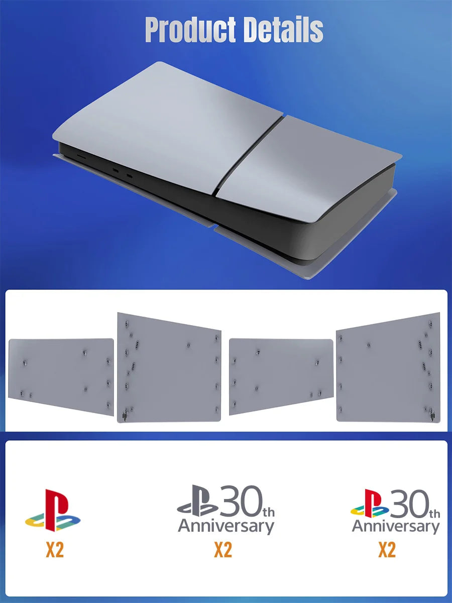 Limited 30th Anniversary for PS5 Fat Faceplate Vinyl Logo Sticker Playstation 5 Slim Console Cover Face Plate Shell Replacement