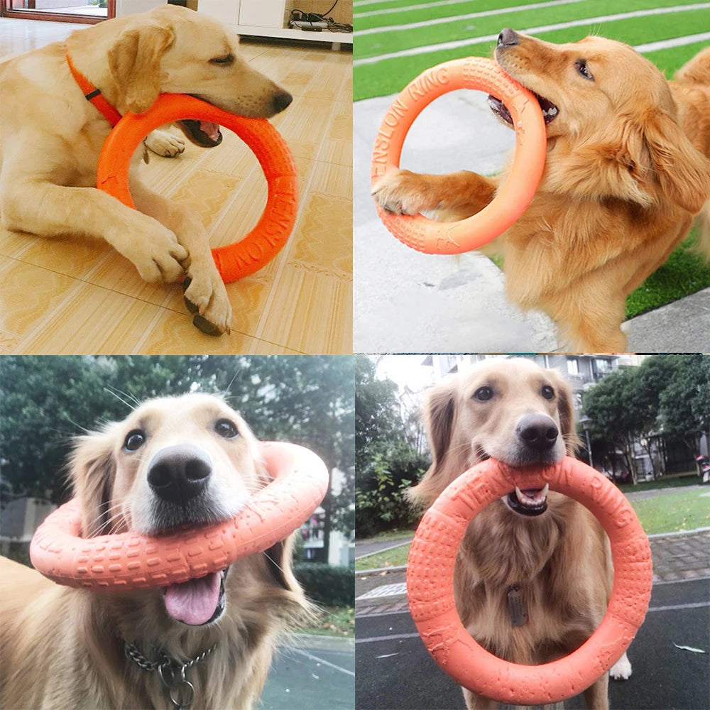 Dog Ring Toys Indestructible Chewing Flying Floating Training Tools Fetch for Small Medium Large Dogs Throwing Catching Flying