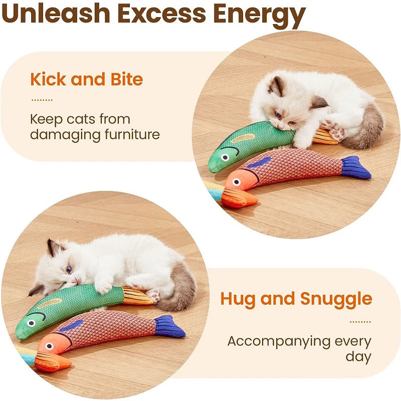 Cat Toy Catnip 3D Simulation Fish Goldfish Kitten Toys Pillowfish Interactive Sounding Cat Chew Bite Plush Toys Cat Supplies