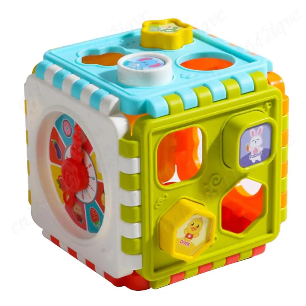 Toddler Activity Cube Box Sorting Toy with Piano & Puzzle