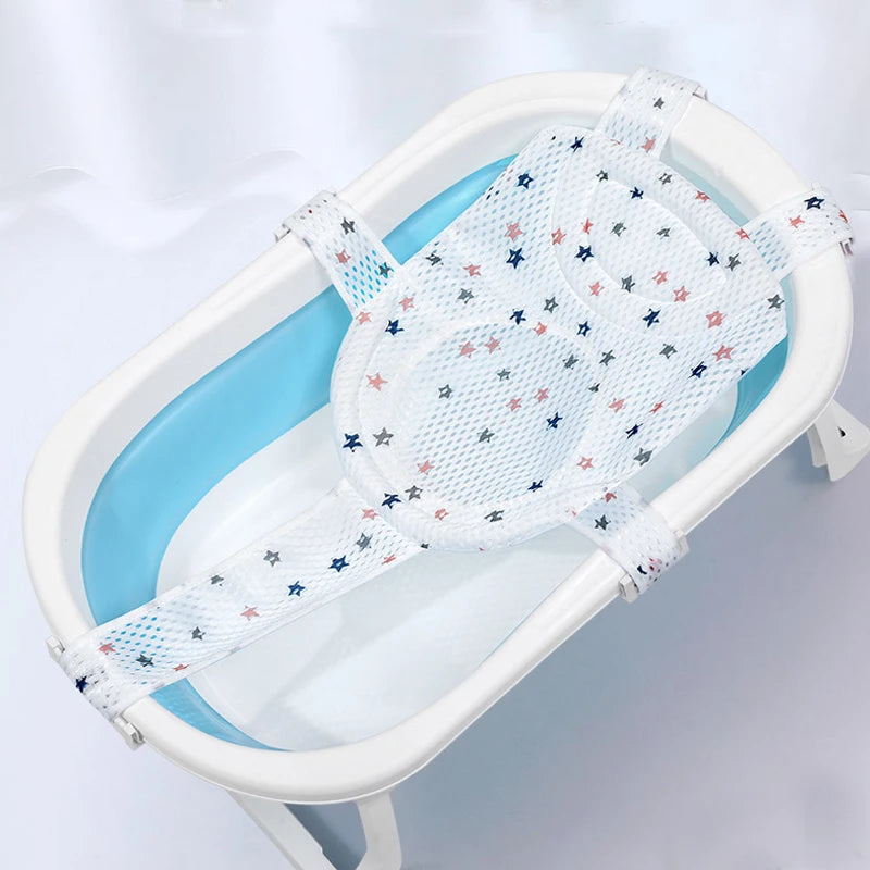 Newborn Adjustable Bathtub Pillow Seat Cushion – Anti-slip Baby Bath Net Mat