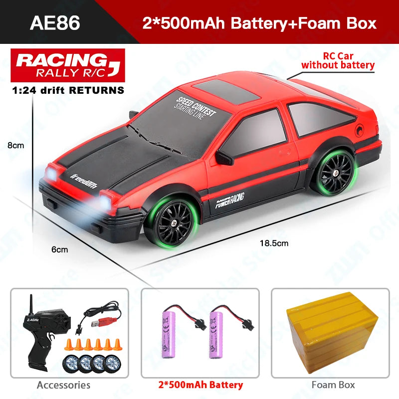 ZWN 1/24 RC Drift Car - High-Speed Remote Control Electric Vehicle