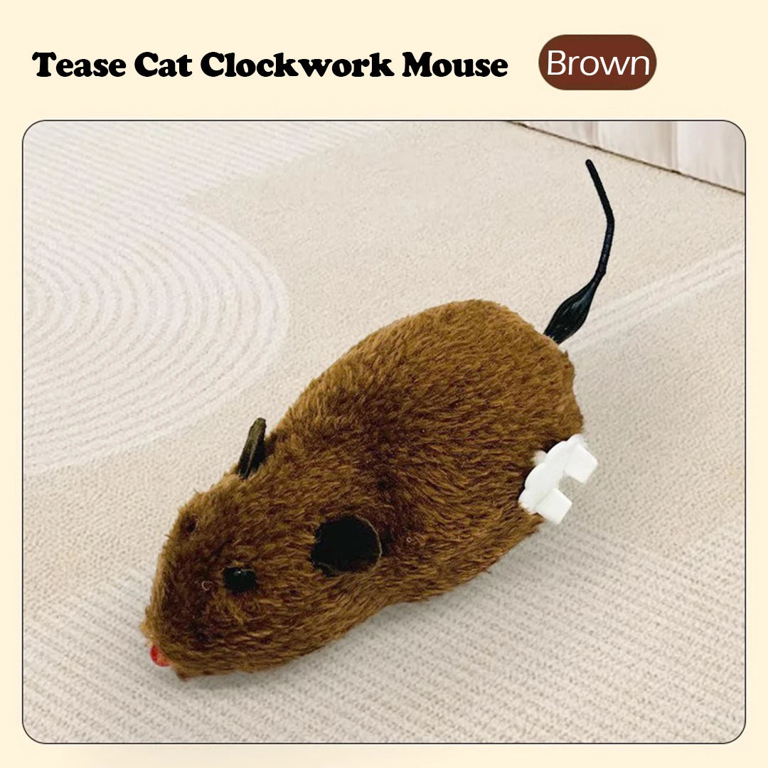 Cat Toys Clockwork Simulation Mouse No Batteries Durable Indoor Cat Hi-Lo Relieve Boredom Interactive Plush Toys Pet Toys